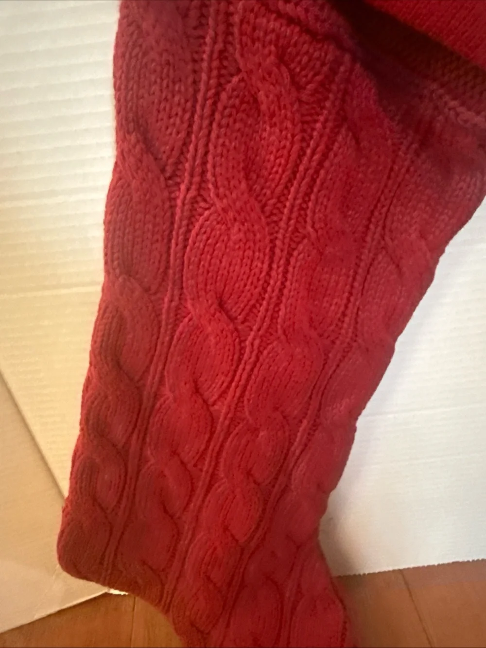 Pottery Barn cable Knit 26” Christmas Stocking NWOT
